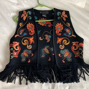 Andrea Jovine Black and Patterned Vest